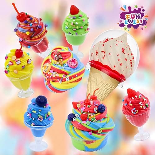 Funewest Slime Kit for Girls Ages 8-12 Mini Fluffy Butter Slime Making Kit Ice Cream Slime for Kids DIY Craft Kits with 30+ Piece Birthday Gifts thumbnail 3