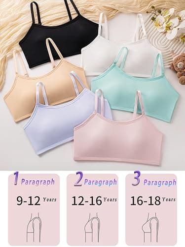Boboking Teen Girls Training Bra Seamless Wireless Padded Adjustable Straps | Ultra-Soft Breathable High-elastic Fabric Tagless With Fixed Pads thumbnail 6