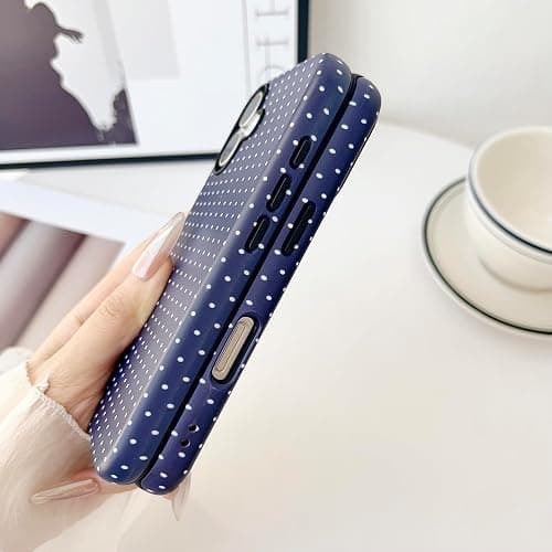 ZOEVEES Magnetic Case for iPhone 13, Compatible with MagSafe, Aesthetic Polka Dot Cute Design for Women, Hybrid 2-Layer Hard Shell Phone Cover, Blue thumbnail 4