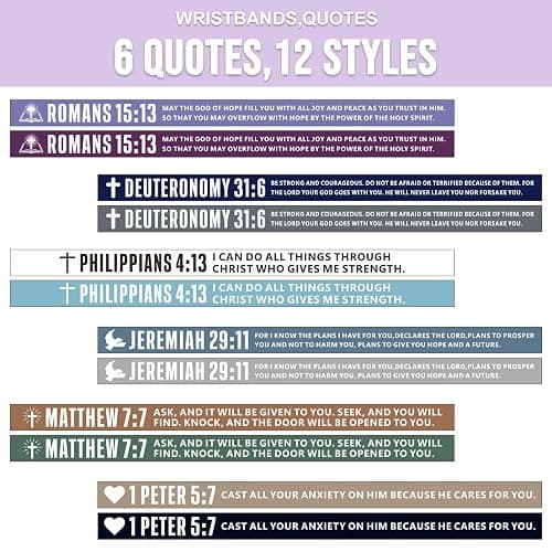 KUCLIN 12-Piece Bible Verse Bracelets - Christian Scripture Silicone Wristbands for Men & Women (Fresh Colors) thumbnail 3