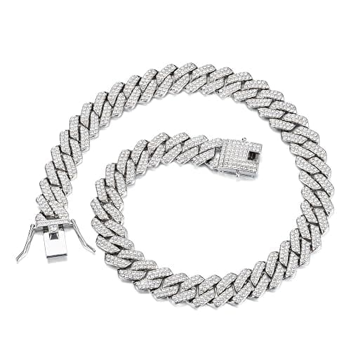 UILZ Mens Cuban Link Chain 18k Gold Silver Miami Cuban Necklace Cuban Chain 18/20/24inch Bling Diamond Iced Out Hip Hop Jewelry for Women - Image 1