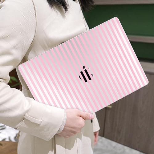 MEEgoodo Case for MacBook Air 15 inch M4/M3/M2 2025 2024 2023, Case Fit Model (A3241/A3114/A2941) for MacBook Air 15-inch, Laptop with Keyboard & Camera Cover & OTG Adapter,Pink Stripes thumbnail 7