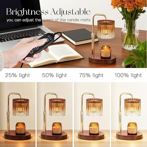 Candeldo Candle Warmer Lamp with Timer: Candle Warmers with 2 Bulbs Dimmable Height Adjustable Wax Melt House Warming Gifts New Home Bedroom Decor Gift for Women thumbnail 6