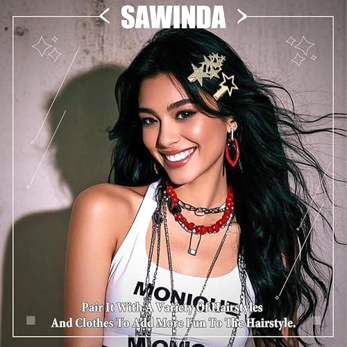 SAWINDA 15Pcs Gold Snake Star Hair Clips Y2k Snap Hair Barrettes for Women Water Drop Non Slip Hair Pins Christmas Metal Heart Clips for Hair Cute Cool Y2k 2000s Accessories for Girls thumbnail 3