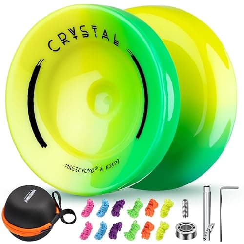 MAGICYOYO K2 Responsive Yoyo for Kids, Professional Yoyo for Beginner | Replacement Unresponsive Bearing for Adults/Advanced+12 Yo yo Strings+Bearing Remover (Yellow Green Gradient) - Image 1