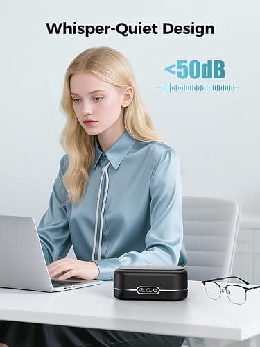 Miorcols Ultrasonic Jewelry Cleaner, 48KHz Ultrasonic Cleaner Machine for Jewelry, Glasses, Rings, Retainers, Watch Strap, Dentures, 304 Stainless Steel 12oz Cleaning Pod - Black thumbnail 6