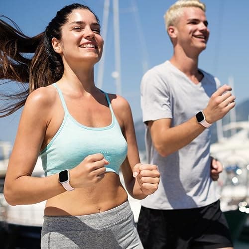 Getino Sport Band Compatible with Apple Watch Bands for Women Men 40mm 41mm 38mm 42mm 46mm 44mm 45mm 49mm, Braided Stretchy Nylon Strap for iWatch Series 11 10 9 8 7 6 5 4 3 SE Ultra 2 1, Light Pink thumbnail 7