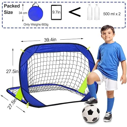 EVERRUSH Pop Up Soccer Goals Nets for Backyard Beach Soccer Training Net Mini Portable Foldable Lightweight Indoor + Outdoor Football Goal with Carry Bag thumbnail 4
