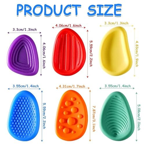Generic 12 Pcs Fidget Toys Sensory Stone, Multicolor, 1 cm, Stress Relief, Anxiety, Autism, Focus, Sensory, Kids, Teens thumbnail 2