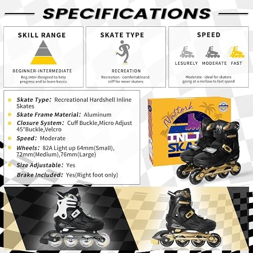 MammyGol Inline Skates for Boys and Girls Youth, 4 Size Adjustable Roller Skates with PU Flashing Wheels, Aggressive Inline Skates High Performance for Kids Age 6-12 thumbnail 3