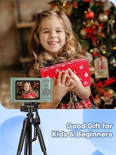 Digital Camera, 44MP Full HD 1080P Point and Shoot Camera with 64GB Card, Anti Shake 16X Zoom Compact Volg Cameras, Portable Small Camara Gift for Kids, Ages Teen Girl Boy - Green thumbnail 6
