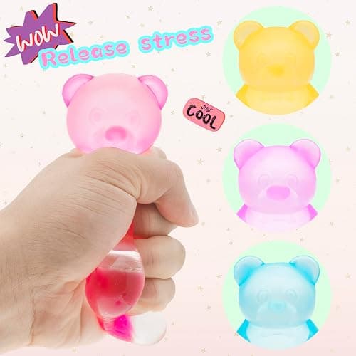 Gummy Bear Toy, Sugar Filled Squishy Toys for Kids Stress Relief - High Density Squeeze Balls for Students Calming - Ultra-Soft Decompression Venting Toys thumbnail 4