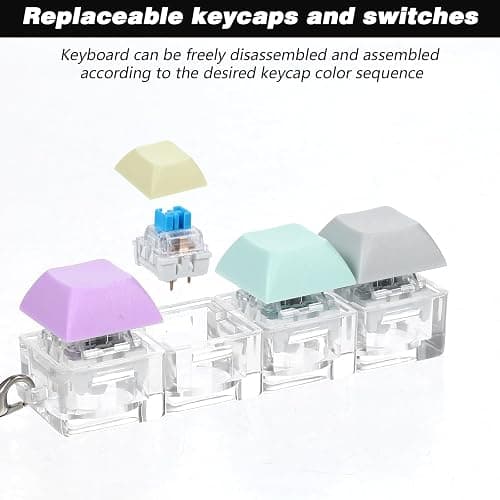 Mabor Keyboard Fidget Clicker Keyboard Fidget Keychain of 4 Colors Decompression Button Stress Relief Gifts for Adult to Relief Stress Pass Time thumbnail 3