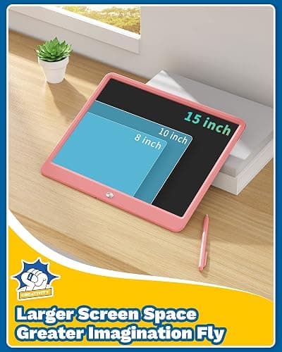 TEKFUN Teen Girl Gifts Ideas, 15inch LCD Writing Tablet for Kids Age 8-10 and Up, Doodle Board 4 5 6 7 Year Old Girl Toys, Mothdays Day Gifts Homeschool Supplies Easter Gifts for Adults(Pink) thumbnail 2