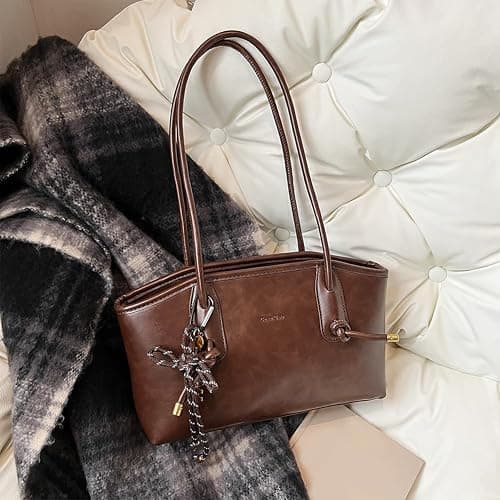 YESFIXS Shoulder Bags for Women Y2k Fall Purse Small Vintage Hobo Tote Handbag Faux Leather Underarm Purse with Zipper thumbnail 5
