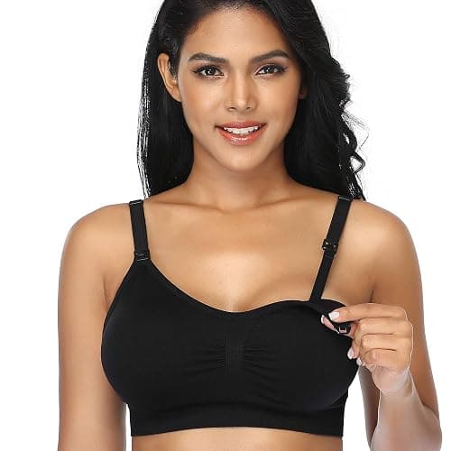 GXXGE 4Pack Nursing Bra for Breastfeeding Maternity Bras Push Up Silk Seamless Pregnancy Bralette Underwear thumbnail 2