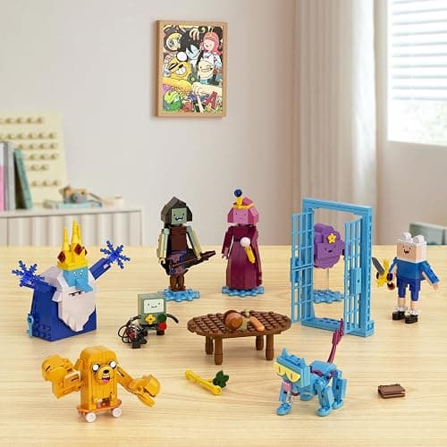 Adventure Building Set- BMO Finn Ice King Bubblegum Marceline Lumpy Space Skateboard Dog Devil Cat with Table and Door Building Block Compatible with Lego，for Adventures Cartoon Fans （589pcs） thumbnail 6