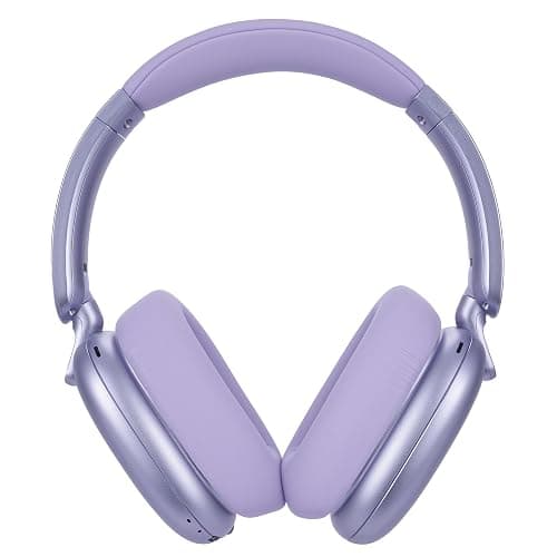 RORSOU C6 Active Noise Cancelling Headphones, Wireless Over Ear Bluetooth Headphones, 60H Playtime, Lightweight Folding Deep Bass Comfort Fit Ear Cups Headset with Mic for iPad/Travel/PC/Home Purple thumbnail 4