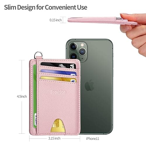 EcoVision Slim Minimalist Front Pocket Wallet, RFID Blocking Credit Card Holder Wallet with Detachable D-Shackle for Men Women thumbnail 2