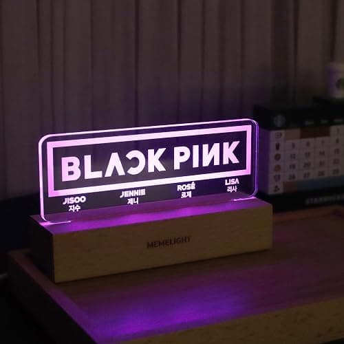 MEMELIGHT Black.Pink Night Light, Kpop Merchandise, Korean Idol Lamp for Blink, 7RGB Color, Dimmer, 8.3 x 4.2 x 1.7 thumbnail 6