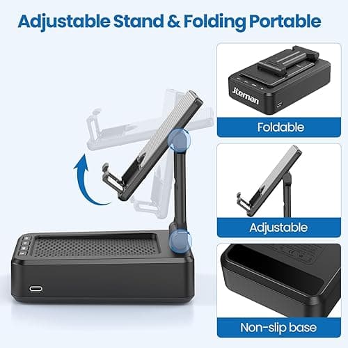 Cell Phone Stand with Wireless Bluetooth Speaker and Anti-Slip Base HD Surround Sound Perfect for Home and Outdoors with Bluetooth Speaker for Desk Compatible with iPhone/ipad/Samsung Galaxy thumbnail 7