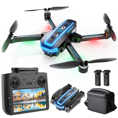 GPS Drone with 4K HD Camera EIS for Adults, 4.5 inch Screen on Remote Controller,FPV RC Drones with Auto Return, Follow Me and Lightweight,,2 PCS Batteries for Long Flight Time,Easy Fly Quadcopter for Kids & Beginners,Under 250g - Image 1