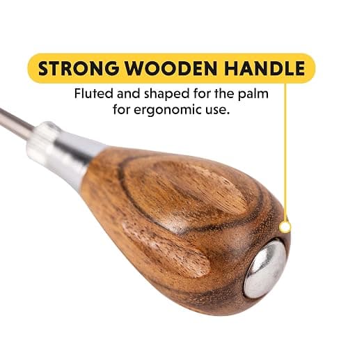 General Tools Scratch Awl Tool with Hardwood Handle - Scribe, Layout Work, & Piercing Wood - Alloy Steel Blade thumbnail 3