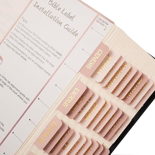 Lumintutu Laminated Bible Tabs, Gold Foil Large Print Lettering, 90 Tabs Bible Study Journaling Supplies, Christian Gift for Women and Men, She Reads Truth Bible (Pink) thumbnail 3
