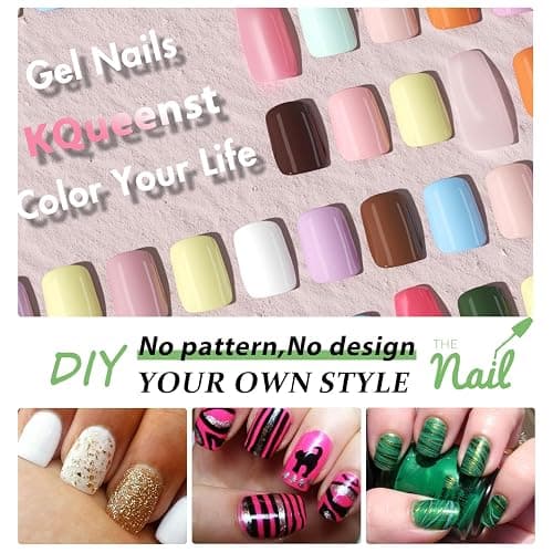 Matte Dark Green Press on Nails Short Medium Square Glue on Nails Set,KQueenest Solid Color Fake Nails Short Coffin Acrylic Nails Press on Gel Nails for Women Reusable False Nails in 24 Pcs - matte dark green thumbnail 6