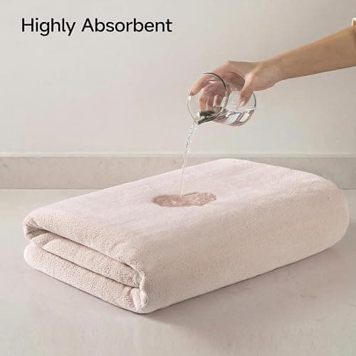 REDKISS 2 Pack Microfiber Extra Large Bath Sheets, 35 x 70 Inches, 670G, Soft and Absorbent, Quick Dry Oversized Bath Towels, Perfect for Bathroom, Plush Shower Towels for Spa, Gym & Hotel, Beige thumbnail 6