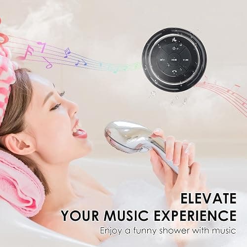 XLeader SoundAngel Mate, Upgraded, Pro Shower Speaker, Certified IPX7 Waterproof Bluetooth Speaker, with Suction Cup, Hook, Built-in Mic, Crystal Sound&Rich Bass, 12H Playtime, Ideal Gifts, Silver thumbnail 9