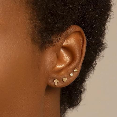 82 Pairs Gold Earrings for Women Trendy, Pearl Bow Small Hoop Stud Earrings Pack, Earring Set Multiple Piercing for Birthday Party Gift thumbnail 3