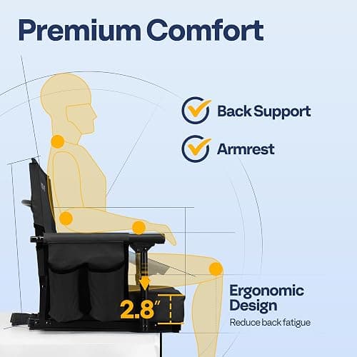 VIVOHOME Stadium Seats with Back Support, Bleacher Chair for Sports Events | Foldable, Easy To Carry, Adjustable Length Shoulder Strap, Two Cup Holders, Armrest, Anti-slip Bottom, Weight Capacity 350 Lb thumbnail 7