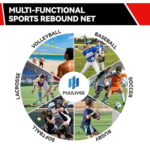 Volleyball Rebounder Net 7x4ft with 5 Adjustable Angles, Anti-UV Volleyball Bounce Back Net Training Equipment with 4 Stakes, Durable & Stable Baseball Pitch Back Rebounder, Easy Storage thumbnail 8
