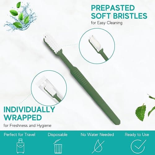 Avistar 160 Prepasted Disposable Toothbrushes Individually Wrapped - Single Use Pre Pasted Disposable Toothbrushes with Toothpaste Built in - Waterless Toothbrush for Travel, Guests, Hotel, & Camping thumbnail 3