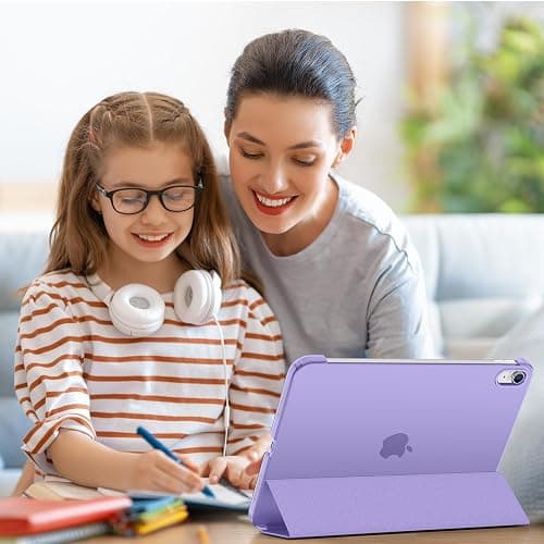 SUPFINE for iPad (A16) 11th Generation Case 11 inch 2025 & iPad 10th Generation Case 10.9 inch 2022, Slim Stand Hard PC Translucent Back Shell Cover (Support Touch ID, Auto Wake/Sleep), Purple thumbnail 7