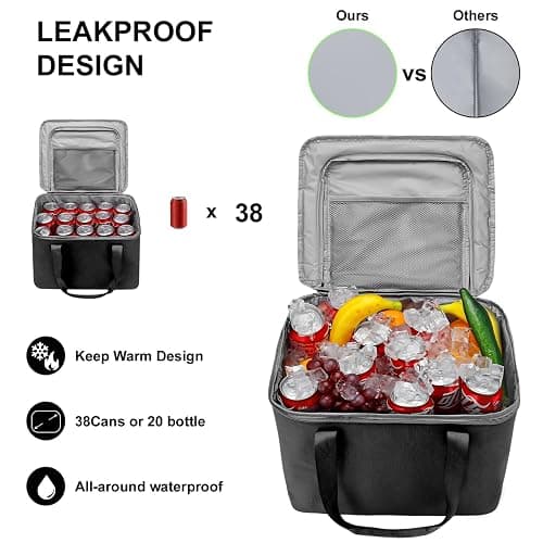 Car Trunk Organizer and Storage with Lid & Removable Leakproof Cooler Bag, Car Accessories 6 Removable Dividers for Custom Space, Collapsible Large Trunk Organizers Interior for SUV Sendan with Cover thumbnail 5