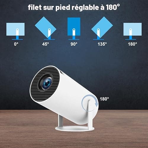 Mini Projecteur 4K Videoprojecteur Portable Projecteur Video WiFi 6 Android 11 Retroprojecteur 1080P Full HD Supporté pour TÉLÉPhone PC Lap HDMI Home Cinéma 180° Rotation (HY300PRO) thumbnail 9