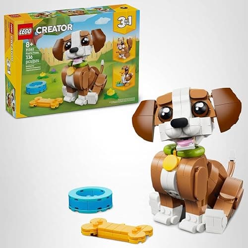 LEGO Creator 3 in 1 Cute Animals: Playful Puppy Dog Building Toy - Bedroom Decor for Girls & Boys, Ages 8+ - Gift for Birthdays - Build a Dog, Squirrel, or Duck - 31382 thumbnail 7