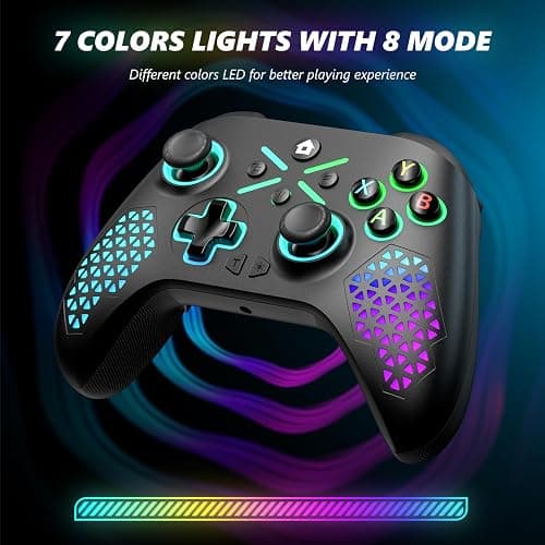Dinosoo RGB Wireless Controller for Xbox Series X|S, Xbox One & Windows 10/11, Gaming Gamepad with Hall Trigger, Turbo, Macro, 3.5mm Audio Jack, 2.4GHz Adapter thumbnail 2
