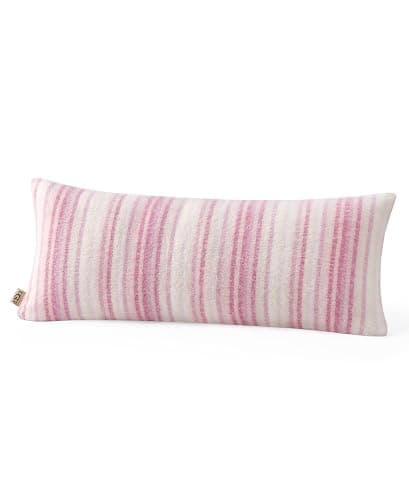 UGG Throw Pillow for Couch – Knit Accent Pillow Soft Striped Lumbar Decorative Pillow for Sofa Bed & Home Decor, Pink Living Room Decor, 36" x 14" (Joana) - Image 1