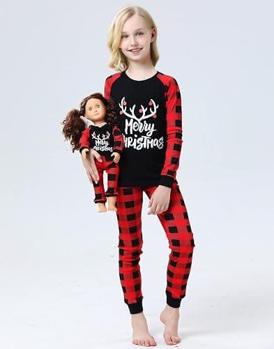 Babyroom Girls Pajamas Matching Doll Pjs Toddler Kids Cotton Sleepwear Christmas Clothes thumbnail 2
