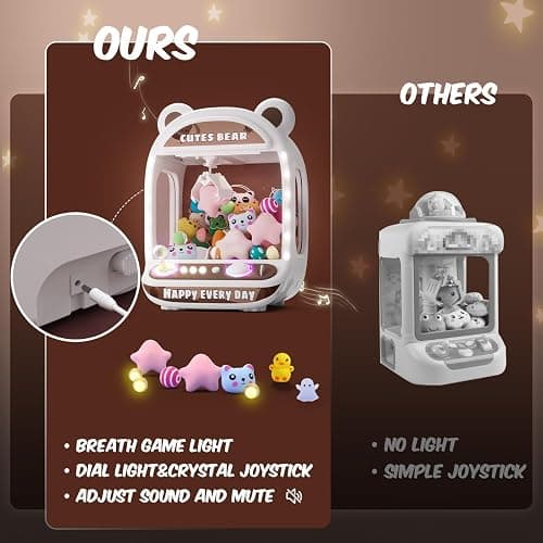Skirfy Claw Machine for Kids, Mini Arcade Grabber with Refill Toys & Prizes | Mini Vending Machines Game with Lights Sounds, Surprise Eggs & Candy for Family Birthday Game for Kids Ages 6+ thumbnail 5
