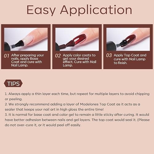 modelones Gel Nail Polish Kit -6 Colors Fall Winter Nude Pink Gel Polish Set Skin Tones Neutral Brown Soak Off Gel Nail Kit Manicure DIY Nail Art Salon Home Gift thumbnail 8