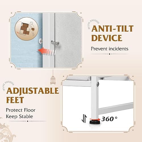 WLIVE White Dresser for Bedroom, 6 Drawer Double Dresser, Fabric Storage Tower with Fabric Bins, Chest of Drawers for Closet, Living Room, Hallway thumbnail 8