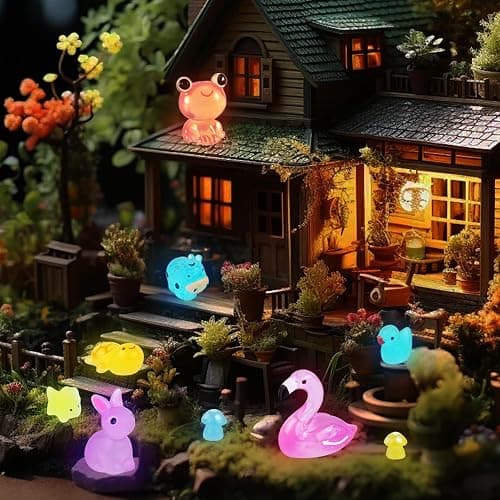 WIURGOHA 80pcs Luminous Mini Resin Animals,10 Styles Tiny Animal Glow in The Dark Miniature Resin Animal Figures Bulk,Mini Ducks Animals for Fairy Garden Micro Landscape Aquarium Dollhouse Decor thumbnail 2