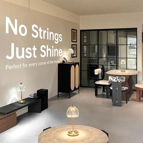 Shenmoyl Tulip Table Lamp with 5000mAh Battery & Touch Control, Cordless Small Table Lamp with 3 Colors, Dimmable Rechargeable Table Lamps for Living Room, Bedroom, Desk, Bedside (Transparent Tulip) thumbnail 7