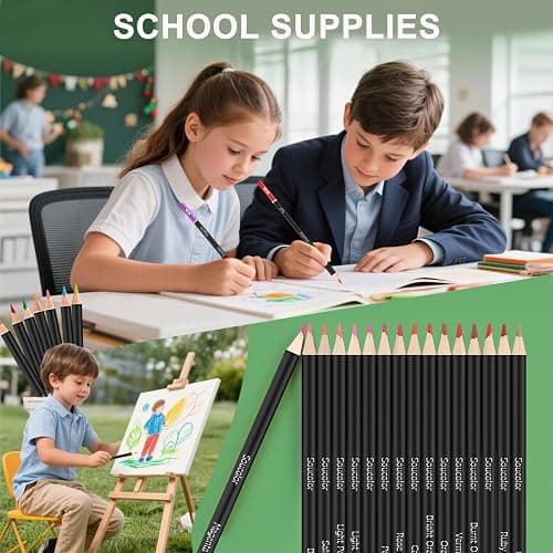 Soucolor 72-Color Colored Pencils for Adult Coloring Books, Christmas Stocking Stuffers for Teen Girl Boys Gifts, Soft Core Color Pencil Set for Kids Art Supplies, Coloring Drawing Sketching Pencils thumbnail 8