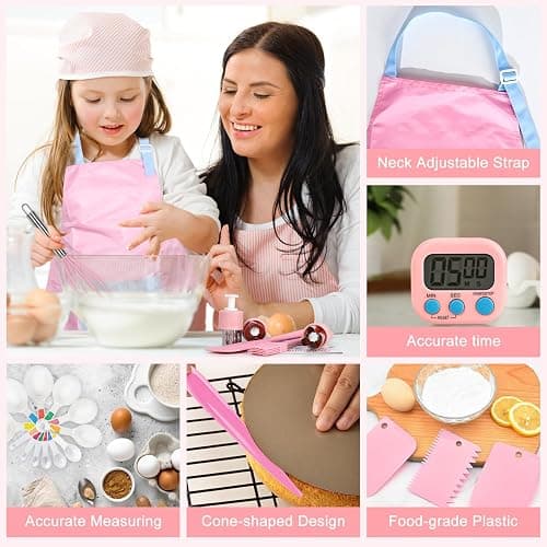 37PCS Kids Cooking Sets Real, Kids Cooking and Baking Gift Set with Storage Case Timer Kid Safe Knives Cutting Board, Toddler Real Kitchen Tools, Birthday Gifts for Girls Boys Age 3 - 8 thumbnail 7