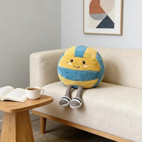 MUALML Cute Volleyball Stuff Soft Sports Stuffed Plush Pillow, Funny Plush Volleyball Gifts for Teen Girls Boys thumbnail 2